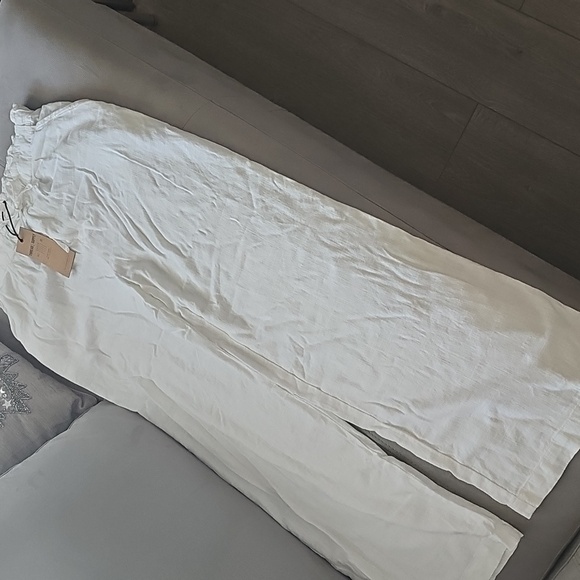 NWT Thread And Supply Women's White Linen Pants - Picture 4 of 8